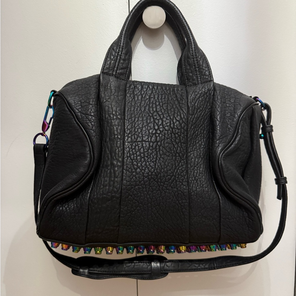 Alexander Wang Black Satchel with Multicolor Studs